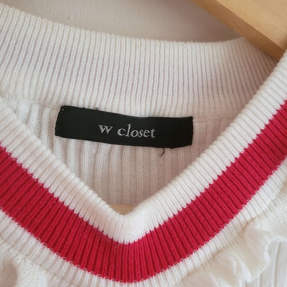 (sold) W Closet Ribbed Knit Top with Frills (ライン入りリブニット) - Picture 3 of 6